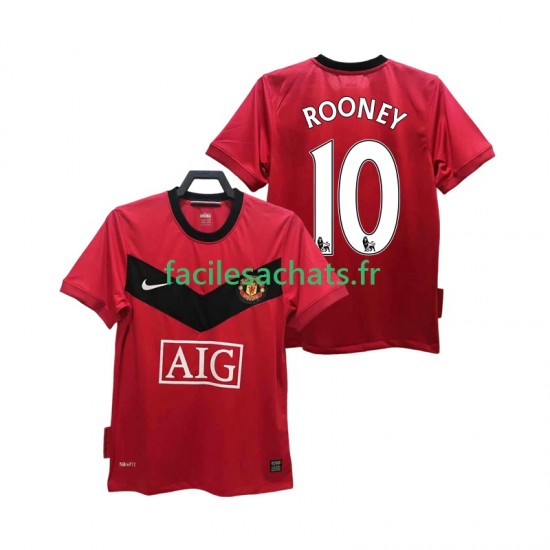 Maillot Manchester United ROONEY 10 Retro 2009 2010 Domicile Homme MC