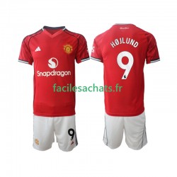 Maillot Manchester United Rasmus Hojlund 9 2025-2026 Domicile Enfant MC