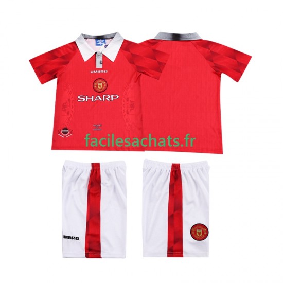Maillot Manchester United Retro 1996 1997 Domicile Enfant MC