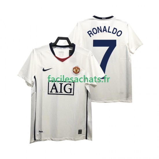 Maillot Manchester United Ronaldo 7 Retro Premier League 2008 2009 Extérieur Homme MC