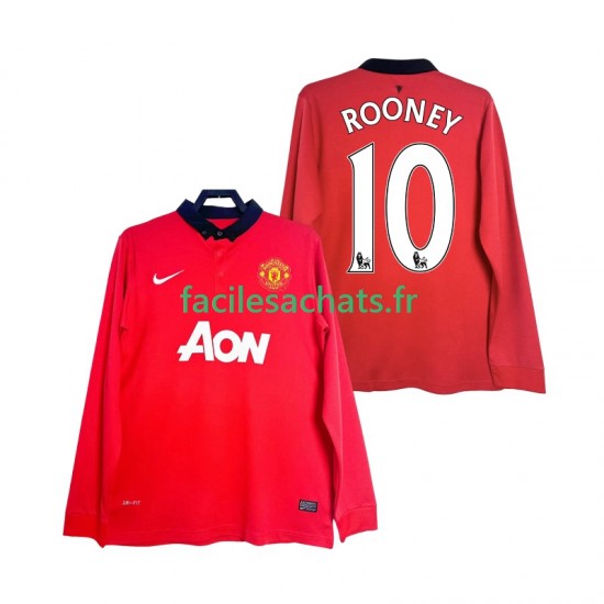 Maillot Manchester United Rooney 10 Retro 2013 2014 Domicile Homme ML