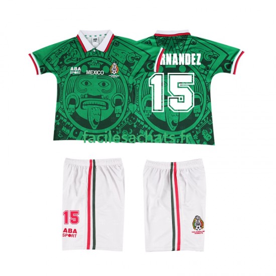 Maillot Mexique HERNANDEZ 15 Retro 1998 Domicile Enfant MC