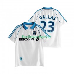Maillot Olympique de Marseille Gallas 23 Retro 1998 1999 Domicile Homme MC