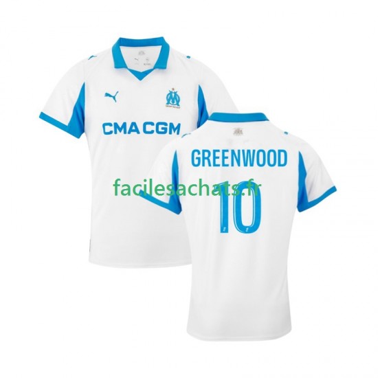Maillot Olympique de Marseille Mason Greenwood 10 2025-2026 Domicile Homme MC