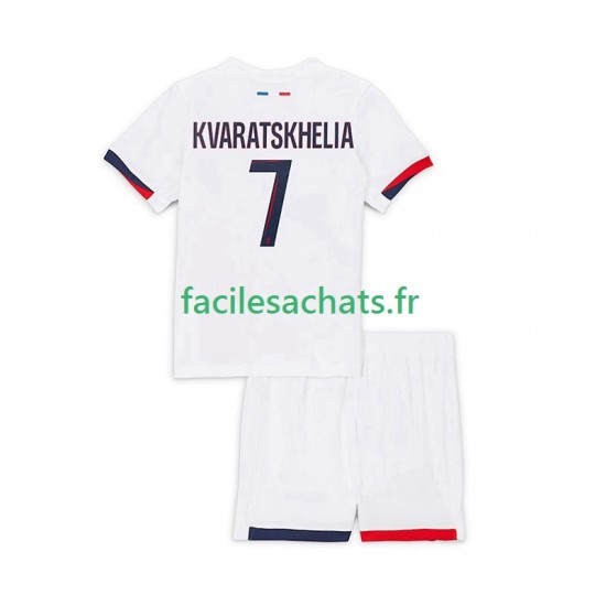 Maillot Paris Saint-Germain Khvicha Kvaratskhelia 7 2025-2026 Extérieur Enfant MC