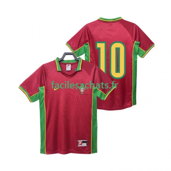 Maillot Portugal 10 Retro 1998 Domicile Homme MC