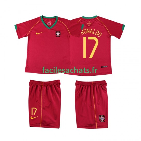 Maillot Portugal Cristiano Ronaldo 17 Retro 2006 Domicile Enfant MC