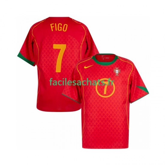 Maillot Portugal Figo 7 Retro 2004 Domicile Homme MC
