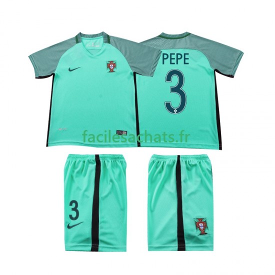 Maillot Portugal PEPE 3 Retro 2016 Extérieur Enfant MC