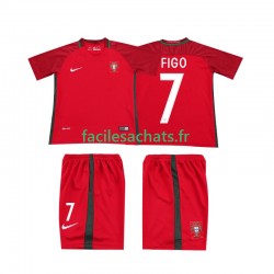 Maillot Portugal Retro FIGO 7 2016 Domicile Enfant MC