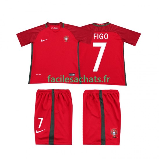 Maillot Portugal Retro FIGO 7 2016 Domicile Enfant MC