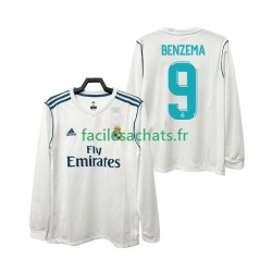 Maillot Real Madrid BENZEMA 9 Retro 2017 2018 Domicile Homme ML