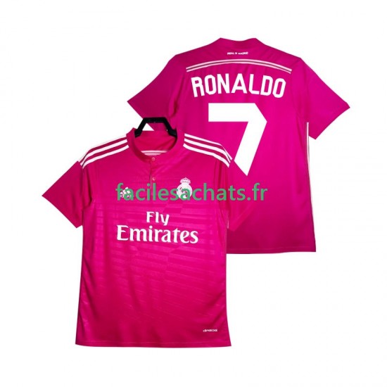 Maillot Real Madrid Cristiano Ronaldo 7 Retro 2014 2015 Extérieur Homme MC