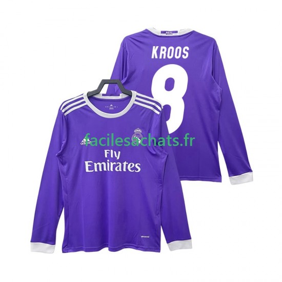 Maillot Real Madrid KROOS 8 Retro 2016 2017 Extérieur Homme ML