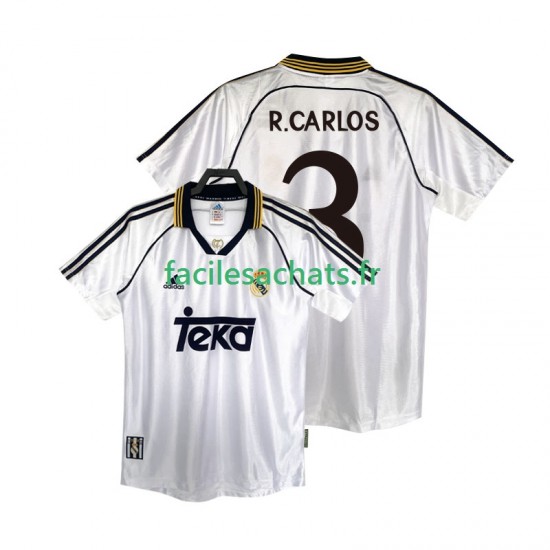 Maillot Real Madrid R.CARLOS 3 Retro 1998 2000 Domicile Homme MC
