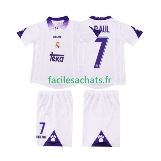Maillot Real Madrid RAUL 7 Retro 1997 1998 Domicile Enfant MC