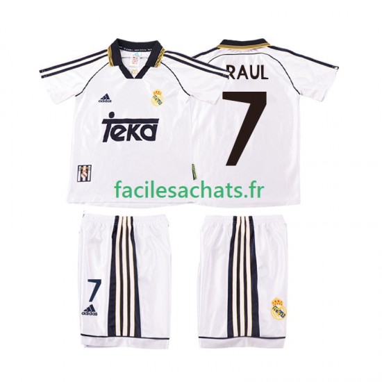 Maillot Real Madrid RAUL 7 Retro 1998 2000 Domicile Enfant MC