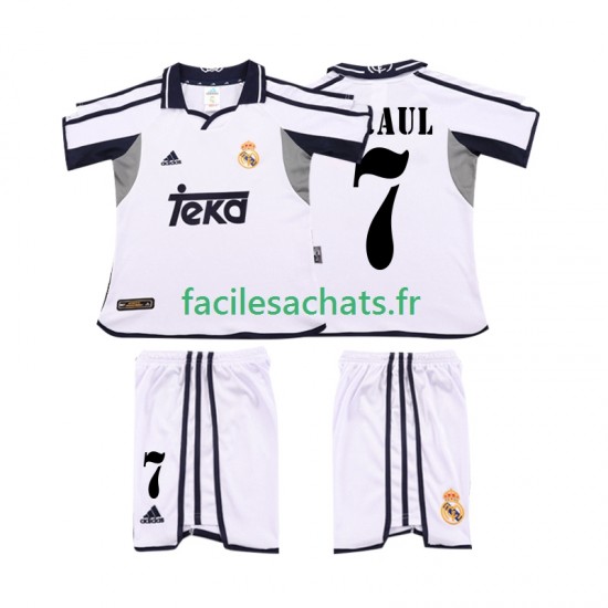 Maillot Real Madrid RAUL 7 Retro 2001 2002 Domicile Enfant MC
