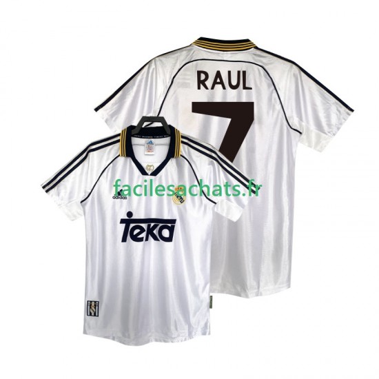 Maillot Real Madrid RAUL 7 Retro 1998 2000 Domicile Homme MC