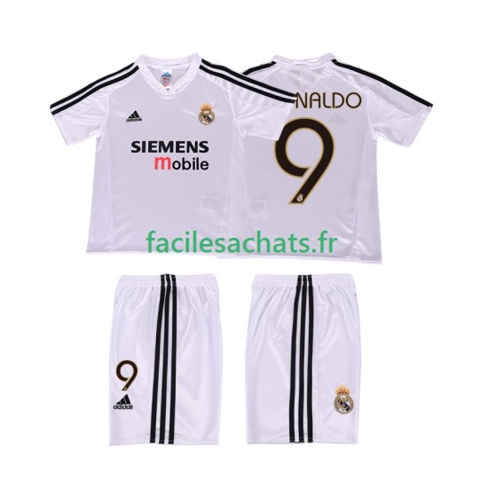 Maillot Real Madrid RONALDO 9 Retro 2004 20025 Domicile Enfant MC