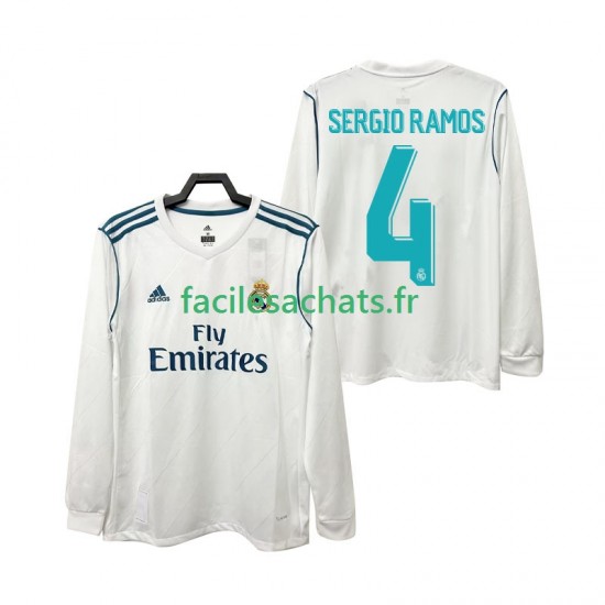 Maillot Real Madrid SERGIO RAMOS 4 Retro 2017 2018 Domicile Homme ML