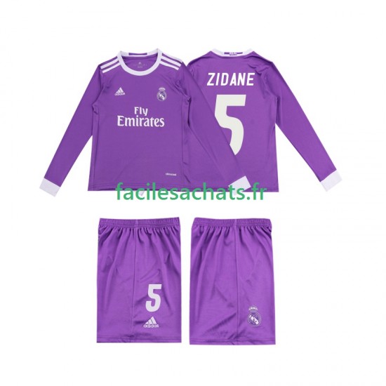 Maillot Real Madrid ZIDANE 5 Retro 2016 Extérieur Enfant ML