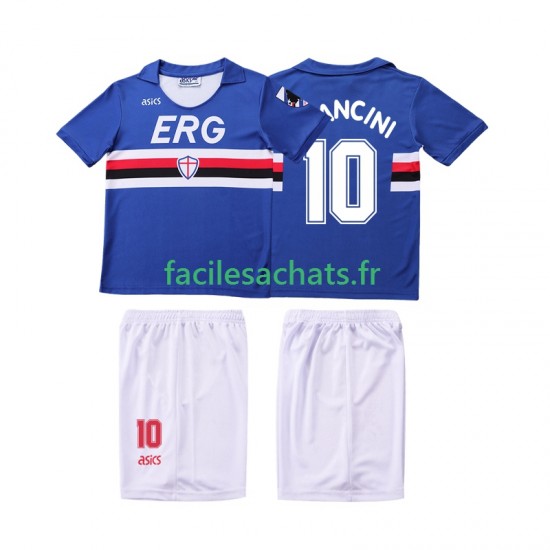 Maillot Sampdoria MANCINI 10 Retro 1990 1991 Domicile Enfant MC
