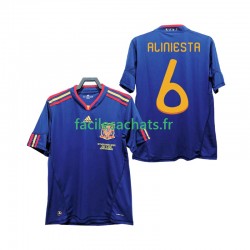 Maillot Espagne Andres Iniesta 6 Retro 2010 Extérieur Homme MC