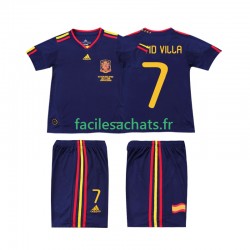 Maillot Espagne DAVID VILLA 7 Retro 2010 Extérieur Enfant MC