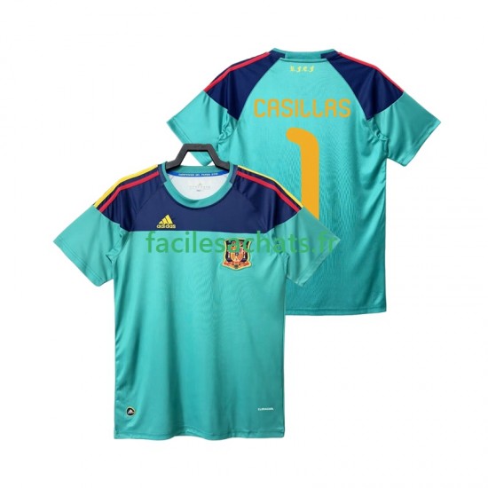 Maillot Espagne Casillas 1 Retro 2010 Gardien Domicile Homme MC