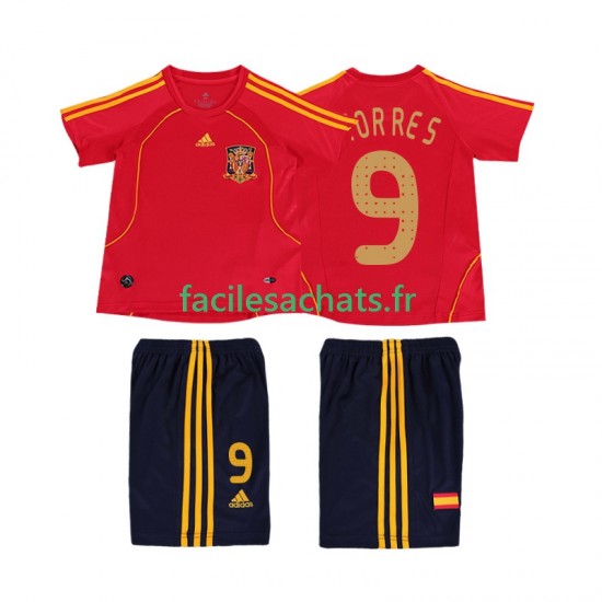 Maillot Espagne TORRES 9 Retro 2008 Domicile Enfant MC