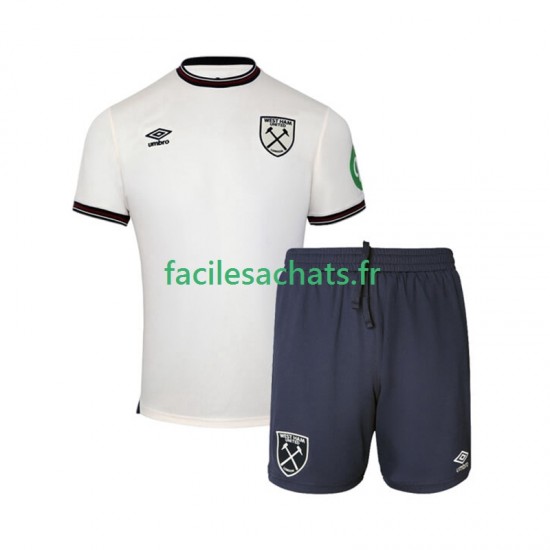 Maillot West Ham United 2025-2026 Extérieur Enfant MC