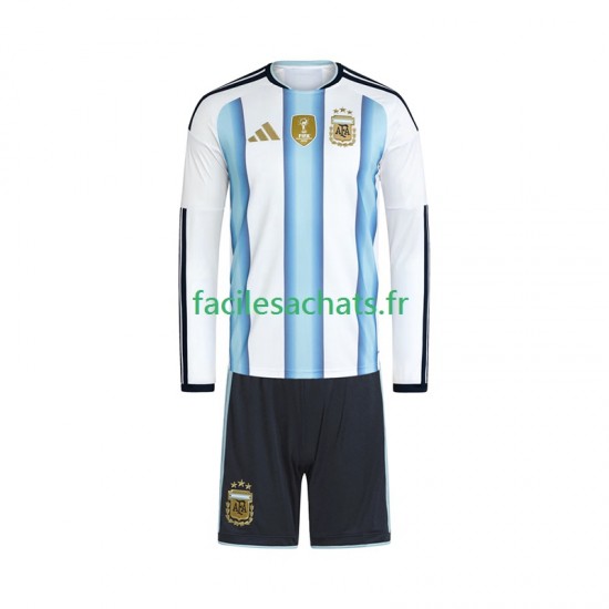 Maillot Argentine Domicile Coupe du Monde 2026 Enfant ML