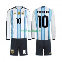 Maillot Argentine Maradona 10 Domicile Coupe du Monde 2026 Enfant ML Maillot Argentine Maradona 10 Domicile Coupe du Monde 2026 Enfant ML