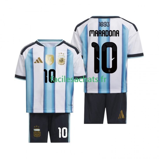 Maillot Argentine Maradona 10 Domicile Coupe du Monde 2026 Enfant MC