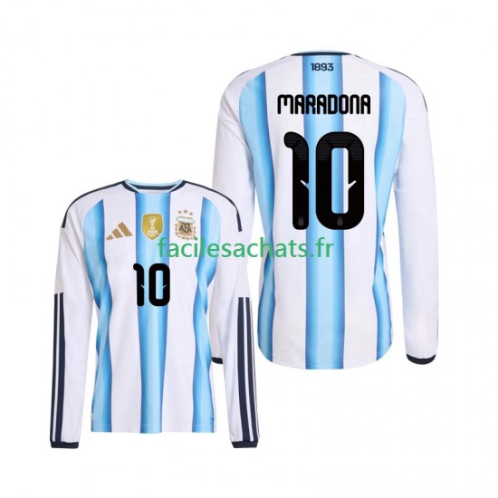 Maillot Argentine Maradona 10 Domicile Coupe du Monde 2026 Homme ML