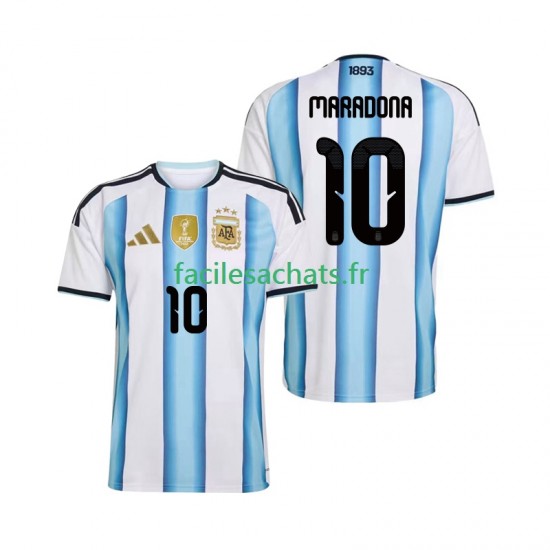 Maillot Argentine Maradona 10 Domicile Coupe du Monde 2026 Homme MC