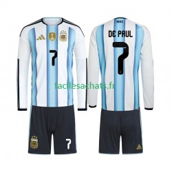 Maillot Argentine Rodrigo De Paul 7 Domicile Coupe du Monde 2026 Enfant ML Maillot Argentine Rodrigo De Paul 7 Domicile Coupe du Monde 2026 Enfant ML