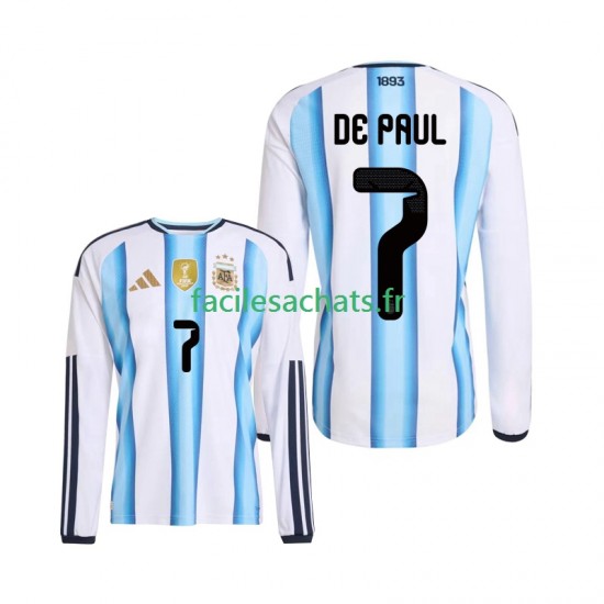 Maillot Argentine Rodrigo De Paul 7 Domicile Coupe du Monde 2026 Homme ML