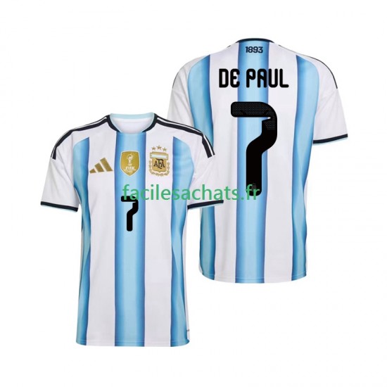 Maillot Argentine Rodrigo De Paul 7 Domicile Coupe du Monde 2026 Homme MC
