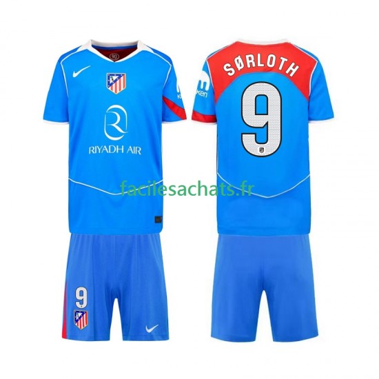 Maillot Atlético Madrid Alexander Sorloth 9 2025-2026 3ème Enfant MC