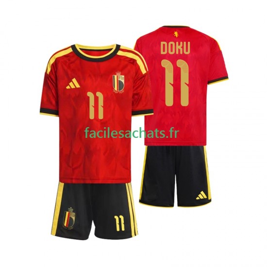 Maillot Belgique Jeremy Doku 11 Domicile Coupe du Monde 2026 Enfant MC