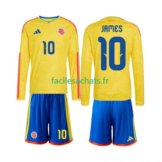 Maillot Colombie James Rodriguez 10 Domicile Coupe du Monde 2026 Enfant ML
