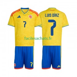 Maillot Colombie Luis Diaz 7 Domicile Coupe du Monde 2026 Enfant MC