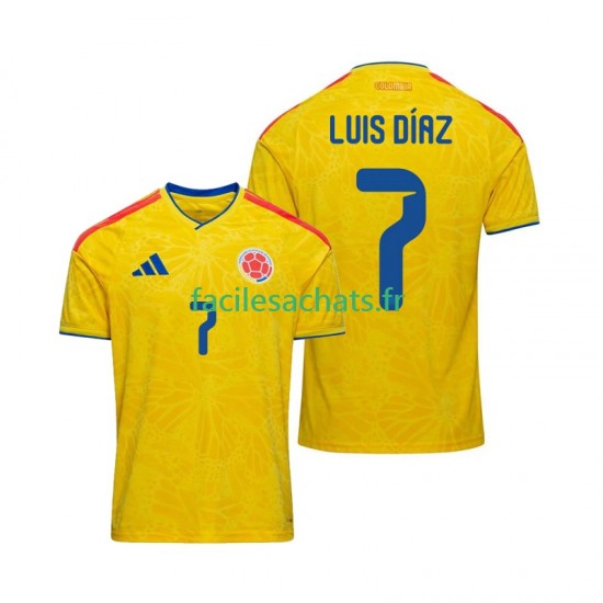 Maillot Colombie Luis Diaz 7 Domicile Coupe du Monde 2026 Homme MC