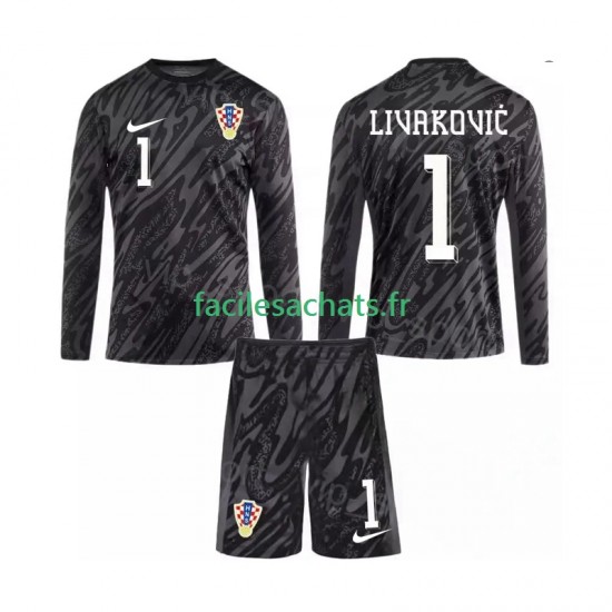 Maillot Croatie DOMINIK LIVAKOVIC 1 2024 Gardien 3ème Enfant ML