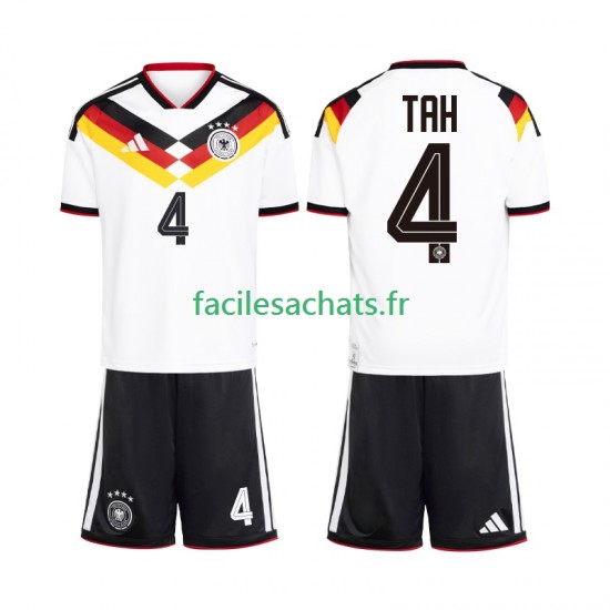 Maillot Allemagne Jonathan Tah 4 Domicile Coupe du Monde 2026 Enfant MC