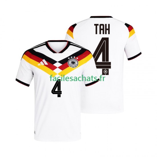 Maillot Allemagne Jonathan Tah 4 Domicile Coupe du Monde 2026 Homme MC