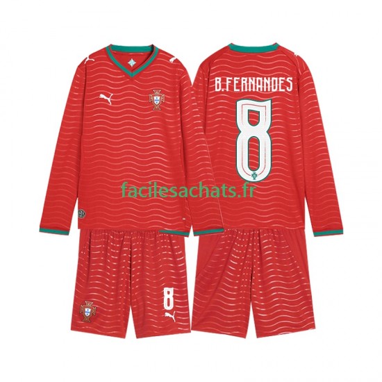 Maillot Portugal Bruno Fernandes 8 Domicile Coupe du Monde 2026 Enfant ML