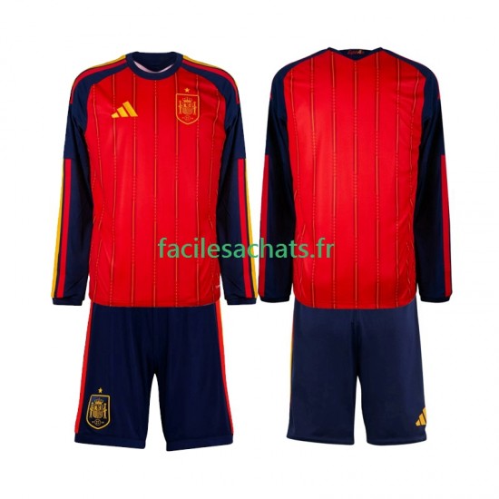 Maillot Espagne Domicile Coupe du Monde 2026 Enfant ML